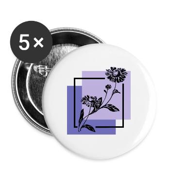 Blume - Buttons groß 56 mm (5er Pack) - Weiß - Vorne
