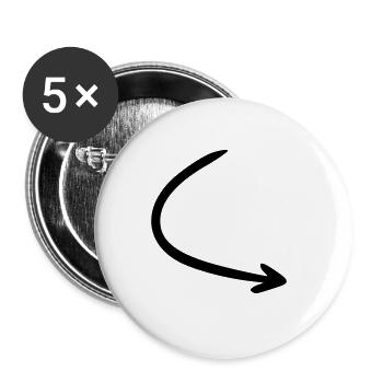 Pfeil Zeichnung Skizze schwarz - Buttons groß 56 mm (5er Pack) - Weiß - Vorne