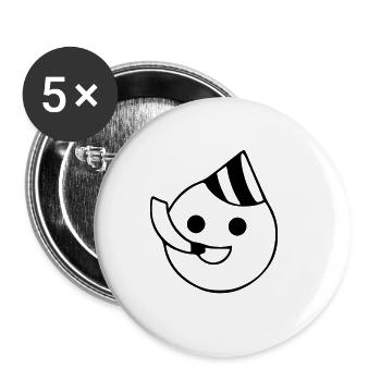 Emoji Sketch Party noir - Lot de 5 grands badges (56 mm) - blanc - Devant