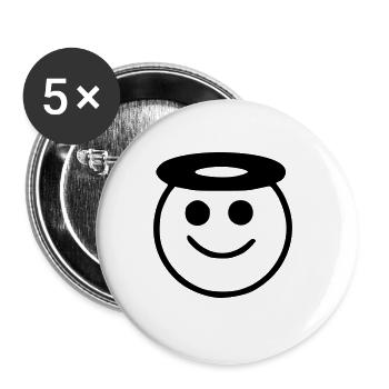 Emoji Skizze Heiligenschein schwarz - Buttons large 2.2''/56 mm (5-pack) - white - Front