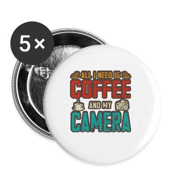 Fotografen Spruch Hobby Fotograf - Buttons groß 56 mm (5er Pack) - Weiß - Vorne