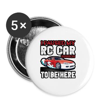 RC Auto Hobby Spruch Ferngestuertes Auto - Buttons groß 56 mm (5er Pack) - Weiß - Vorne