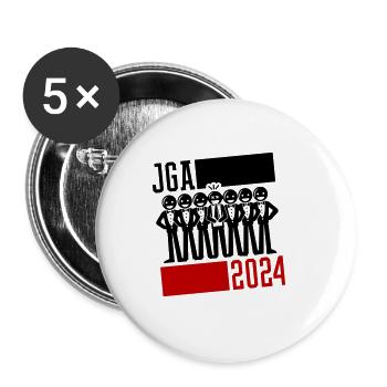 Junggesellenabschied Jga 2024 - Buttons groß 56 mm (5er Pack) - Weiß - Vorne
