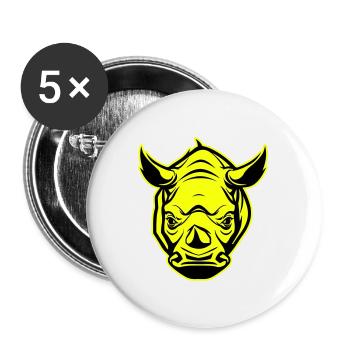 Icône de portrait de tête de rhinocéros - Lot de 5 grands badges (56 mm) - blanc - Devant