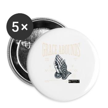 Göttlich Geliebt Gnade Glauben Beten - Buttons groß 56 mm (5er Pack) - Weiß - Vorne