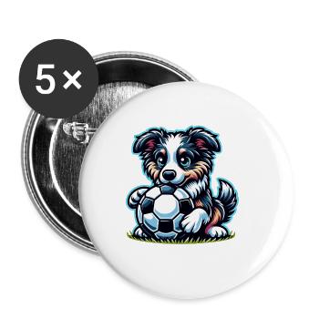 Border Collie Football Champion Dogs Fan - Buttons large 2.2''/56 mm (5-pack) - white - Front