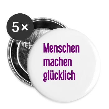 People make you happy – Positive statement - Buttons large 2.2''/56 mm (5-pack) - white - Front