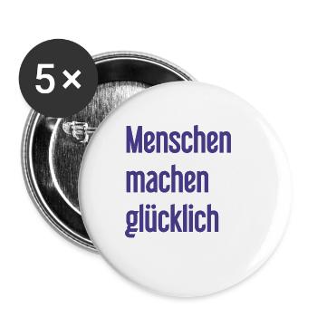 People make you happy – Positive statement - Buttons large 2.2''/56 mm (5-pack) - white - Front