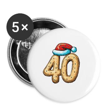40 Numéro Noël - Lot de 5 grands badges (56 mm) - blanc - Devant