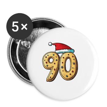90 Number Christmas - Buttons large 2.2''/56 mm (5-pack) - white - Front