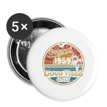 Original 1959 Jahrgang 1959 Geburtstag Retro 1959 - Buttons groß 56 mm (5er Pack) - Weiß - Vorne