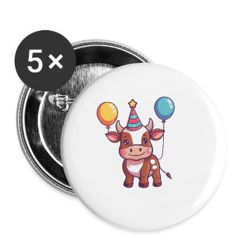 Taurus Birthday Baby - Buttons large 2.2''/56 mm (5-pack) - white - Front