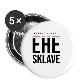 Ehesklave Hochzeit Lustig - Buttons groß 56 mm (5er Pack) - Weiß - Vorne