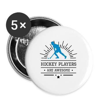 Hockey players are awesome, blue - Buttons large 2.2''/56 mm (5-pack) - white - Front