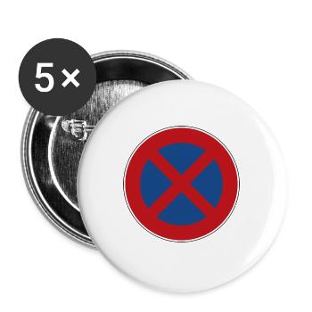 Panneau de signalisation permis de conduire absolu pas de parking - Lot de 5 grands badges (56 mm) - blanc - Devant