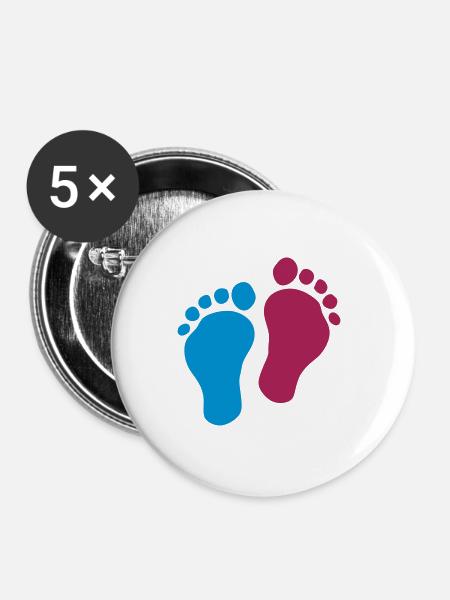 Fuß bebe - Buttons groß 56 mm (5er Pack) - Weiß