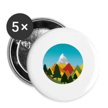 Herbst - Buttons groß 56 mm (5er Pack) - Weiß - Vorne