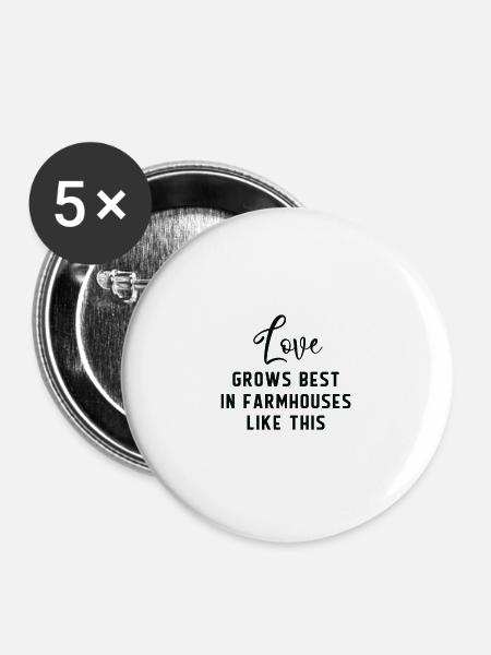 Die Liebe wächst. - Buttons groß 56 mm (5er Pack) - Weiß