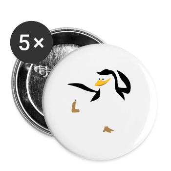 Pinguin macht Karate Sport - Buttons groß 56 mm (5er Pack) - Weiß - Vorne