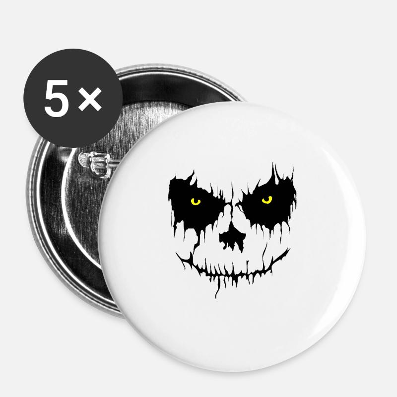 Bad Face - Buttons large 2.2''/56 mm (5-pack) - white