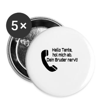 Tante - Buttons groß 56 mm (5er Pack) - Weiß - Vorne