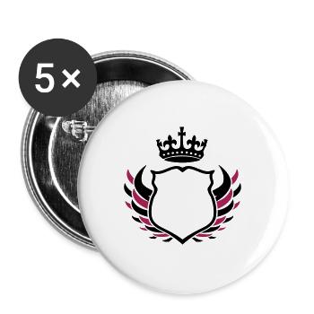 wappen 02 - Buttons groß 56 mm (5er Pack) - Weiß - Vorne