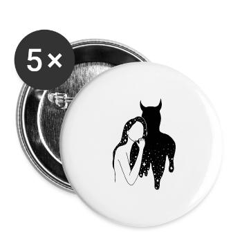 Dance with the Devil - Buttons large 2.2''/56 mm (5-pack) - white - Front