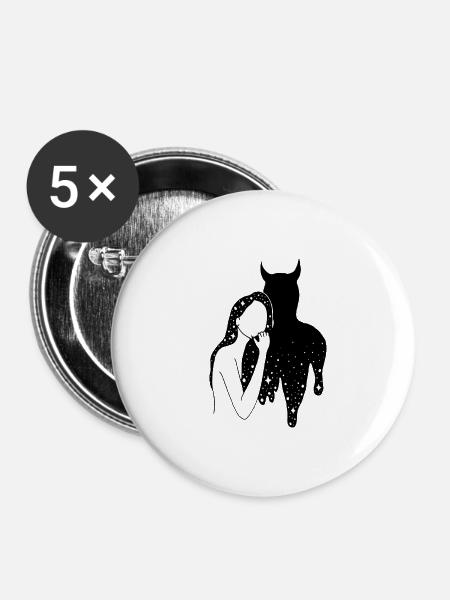 Dance with the Devil - Buttons large 2.2''/56 mm (5-pack) - white