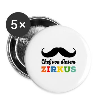 Chef von diesem Zirkus - Buttons groß 56 mm (5er Pack) - Weiß - Vorne