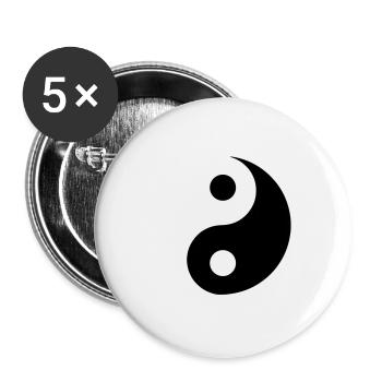 Yin Yang Yinyang symbole forme classique - Lot de 5 grands badges (56 mm) - blanc - Devant