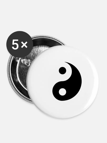 Yin Yang Yinyang Symbol Character Shape Classic - Buttons large 2.2''/56 mm (5-pack) - white