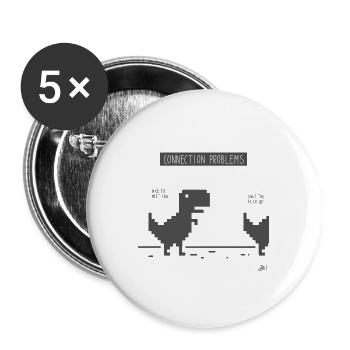 Dino - Chrome - Buttons groß 56 mm (5er Pack) - Weiß - Vorne