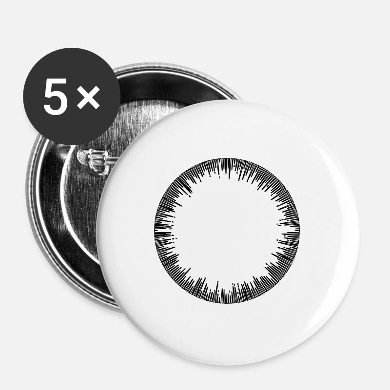 Circle frame rays motif photo frame template - Buttons large 2.2''/56 mm (5-pack) - white