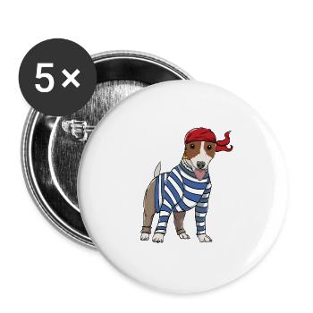 Zertifizierter Hundeliebhaber? Ist hier ein - Buttons groß 56 mm (5er Pack) - Weiß - Vorne