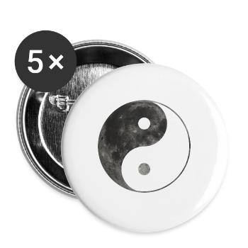 Yin-Yang - Buttons groß 56 mm (5er Pack) - Weiß - Vorne