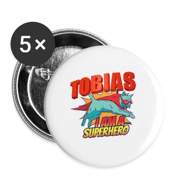 Tobias - Buttons groß 56 mm (5er Pack) - Weiß - Vorne