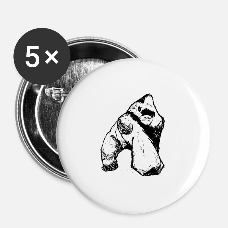 Gorilla & Silverback - Buttons large 2.2''/56 mm (5-pack) - white