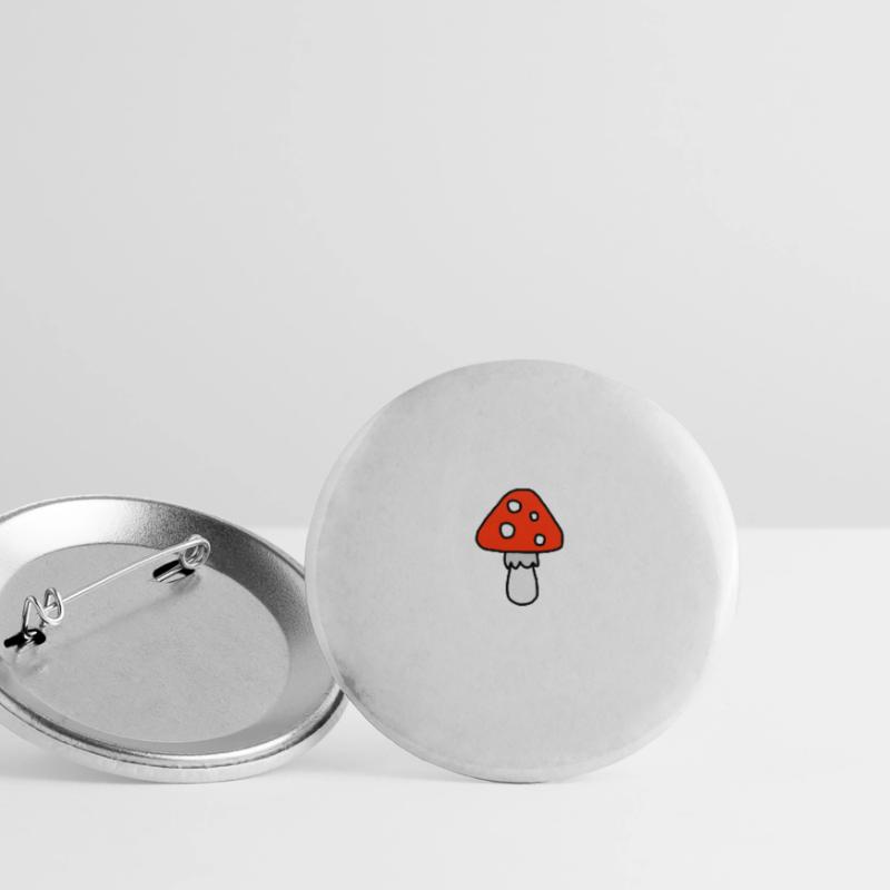 Glücks -oder Fliegenpilz Buttons groß 56 mm (5er Pack)