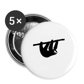 sloth - Buttons large 2.2''/56 mm (5-pack) - white - Front