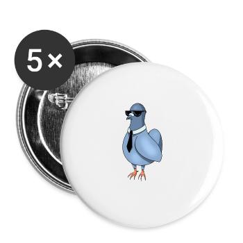 Bird with sunglasses - Buttons groß 56 mm (5er Pack) - Weiß - Vorne