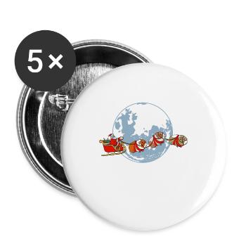 "Merry Christmas Moon" Chemise Hohohoho de Noël - Lot de 5 grands badges (56 mm) - blanc - Devant