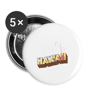 Heure d'été de conception d'Hawaï avec des palmiers - Lot de 5 grands badges (56 mm) - blanc - Devant