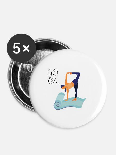 YOGA - Buttons groß 56 mm (5er Pack) - Weiß