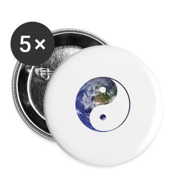 yin and yang earth - Buttons large 2.2''/56 mm (5-pack) - white - Front