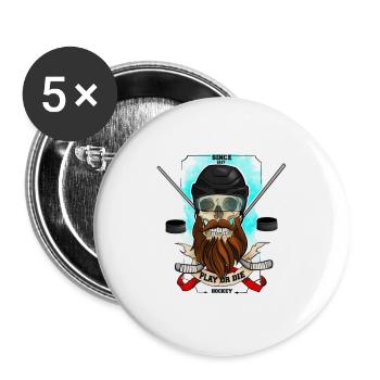 Play or Die - Lot de 5 grands badges (56 mm) - blanc - Devant