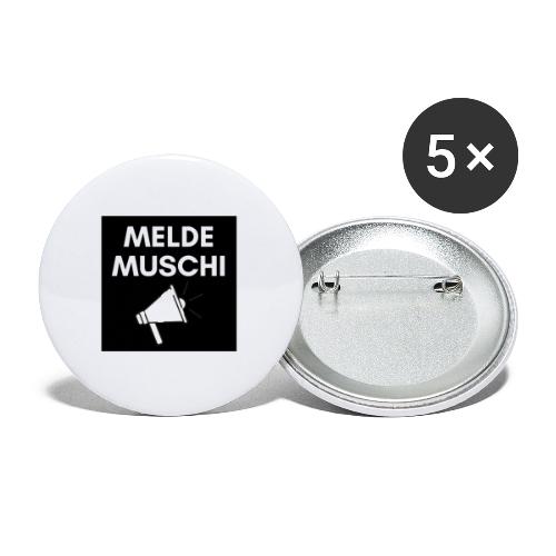 Meldemuschi - Buttons groß 56 mm (5er Pack)
