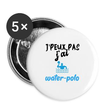 t-shirt je peux pas j'ai water-polo. Cadeau - Lot de 5 grands badges (56 mm) - blanc - Devant