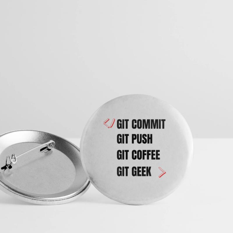 git commit git push git coffee git geek developpeu Buttons large 2.2''/56 mm (5-pack)