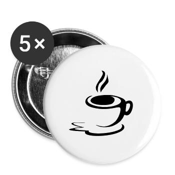 coffee cup - Buttons large 2.2''/56 mm (5-pack) - white - Front