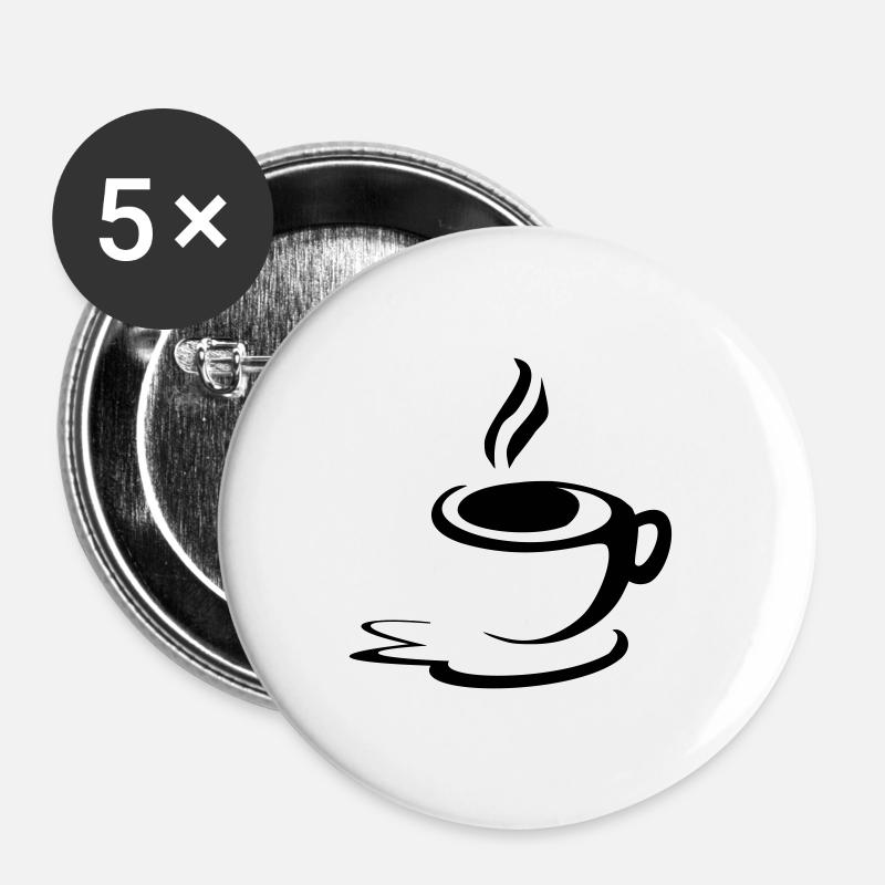 Kaffeetasse - Buttons groß 56 mm (5er Pack) - Weiß
